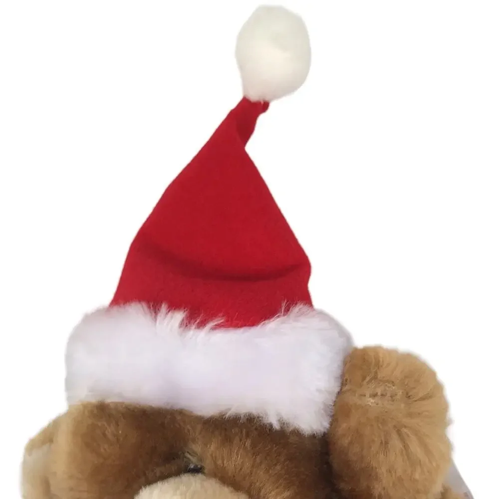 Vtg 1989 American Greetings Honeylove Bear Plush 8'' Stuffed Santa Hat Bow Toy